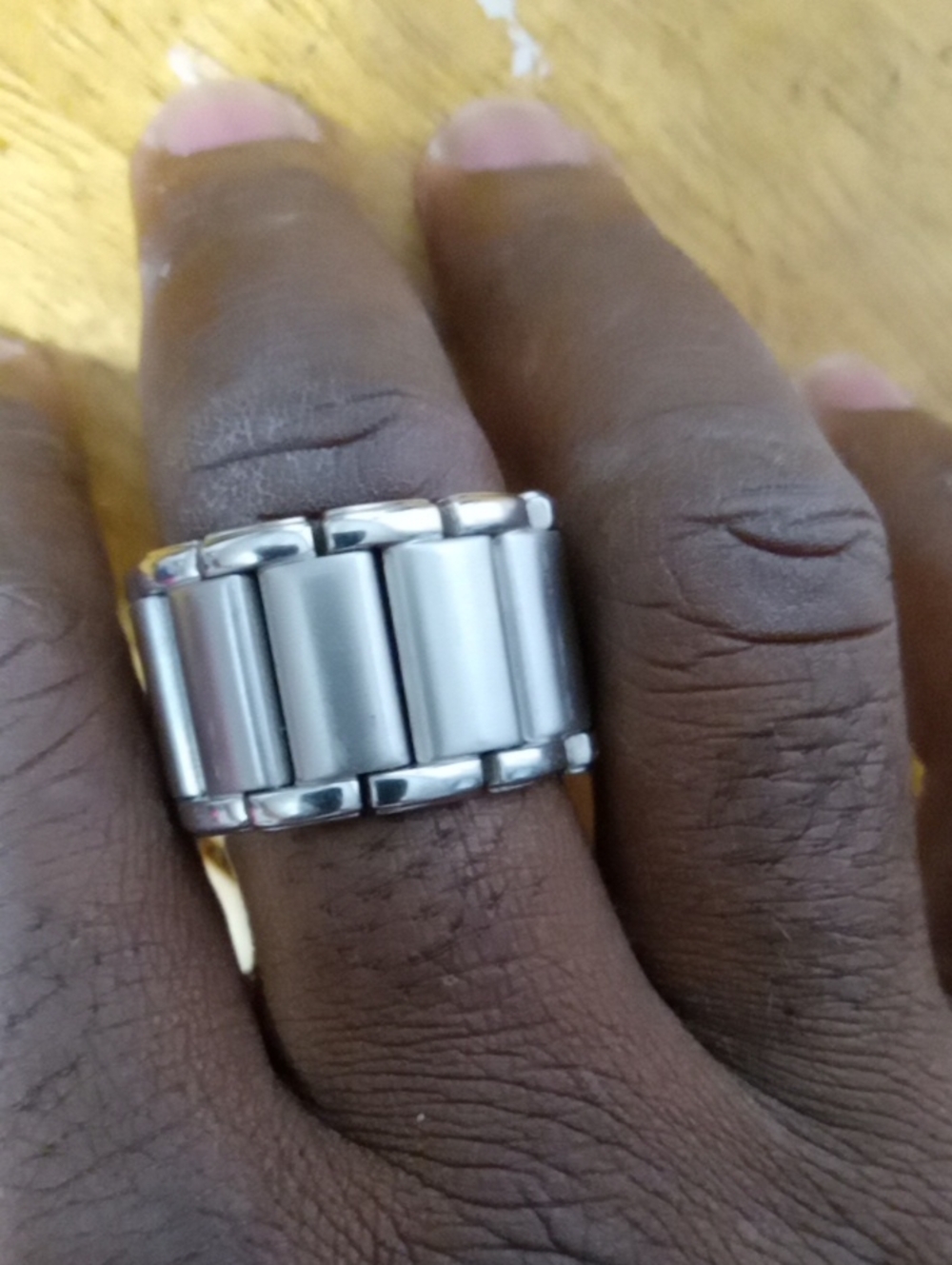 Men's Silver Stainless Steel Band Ring